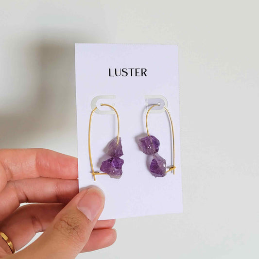 Gold Filled Amethyst Hook Earrings