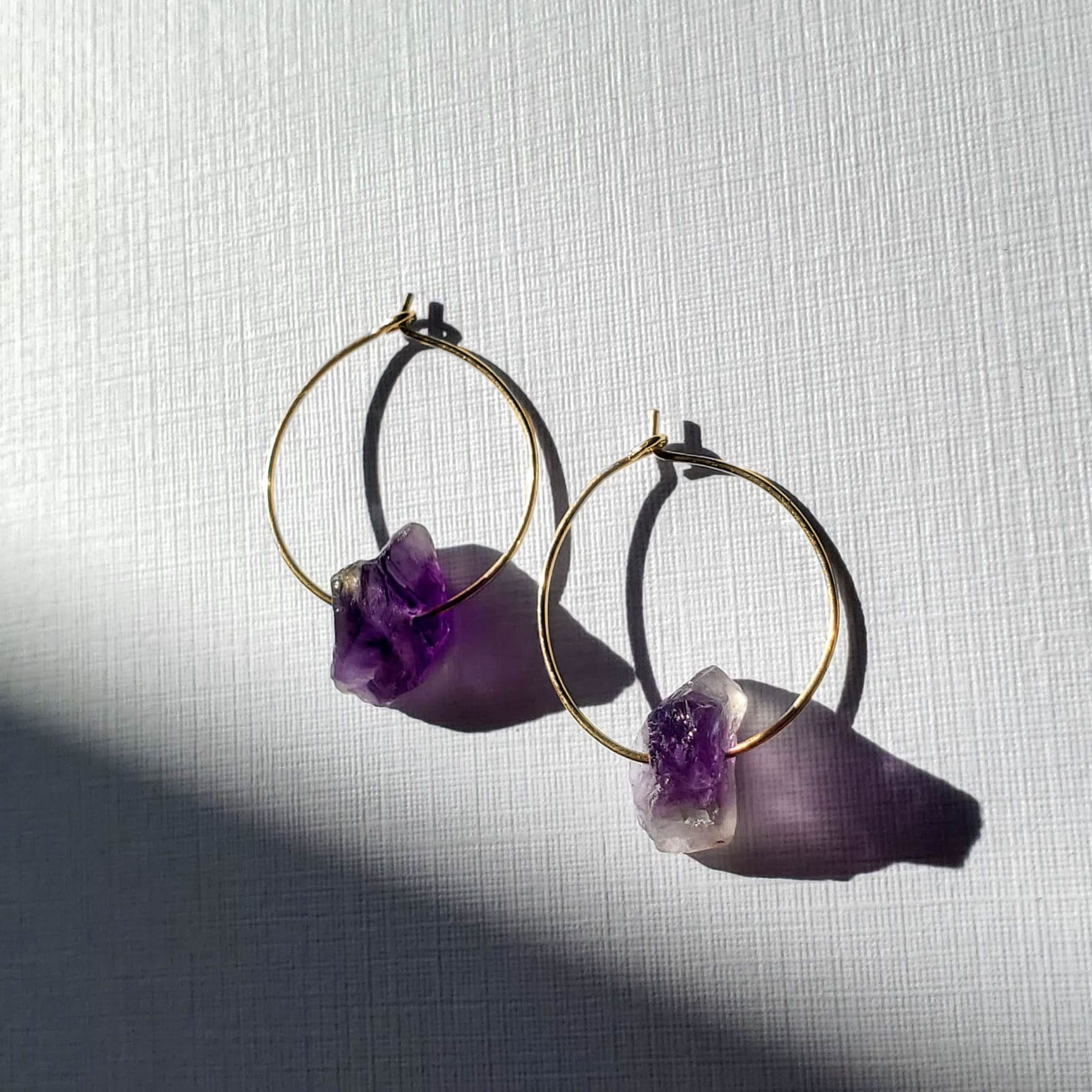 Amethyst hot sale hoop earrings