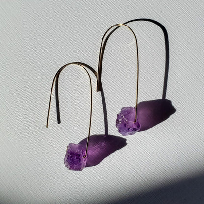 Gold Filled Amethyst Drop Earrings