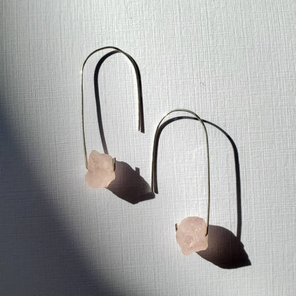 Gold Filled Rose Quartz Drop Earrings