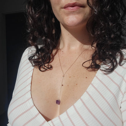 Silver Raw Amethyst Necklace