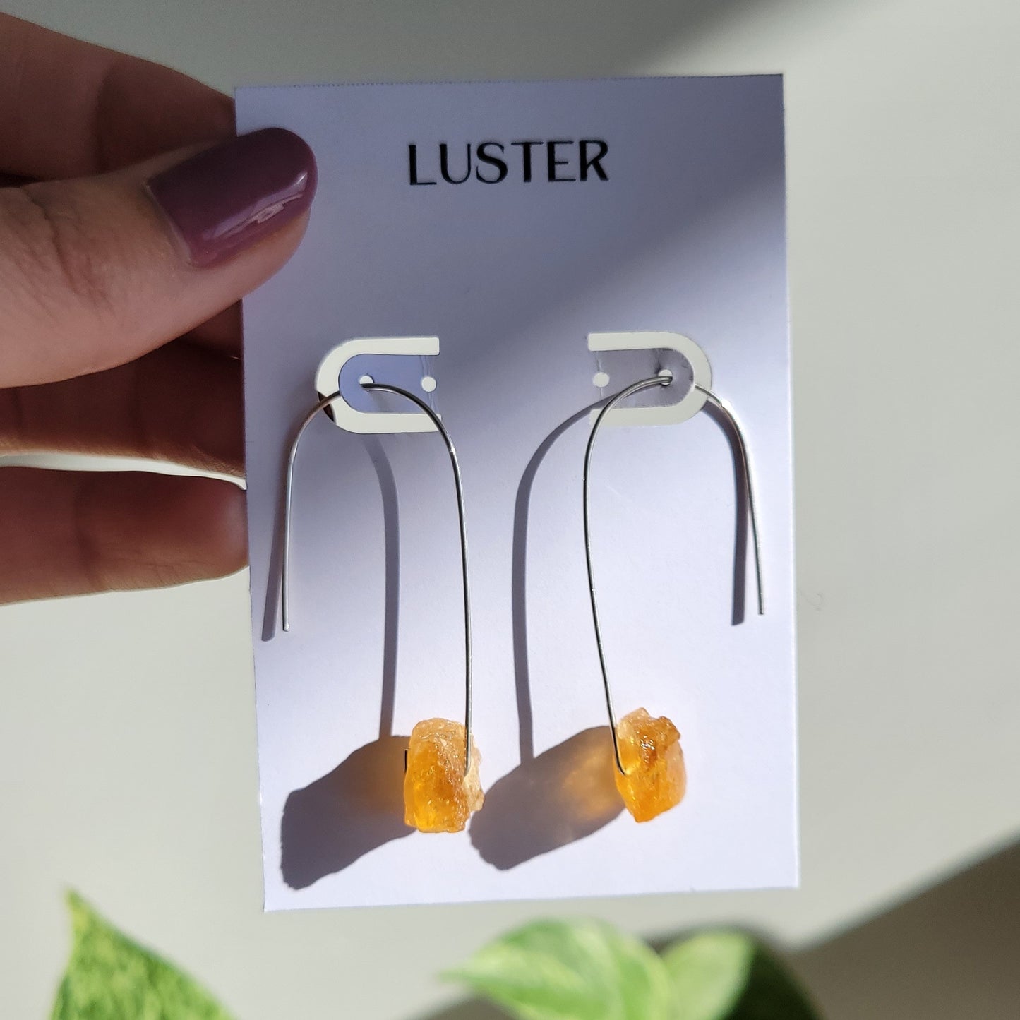 Silver Citrine Drop Earrings