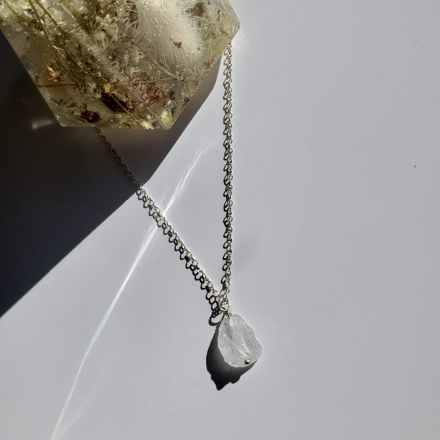 Lucia | Silver Clear Quartz Crystal Necklace