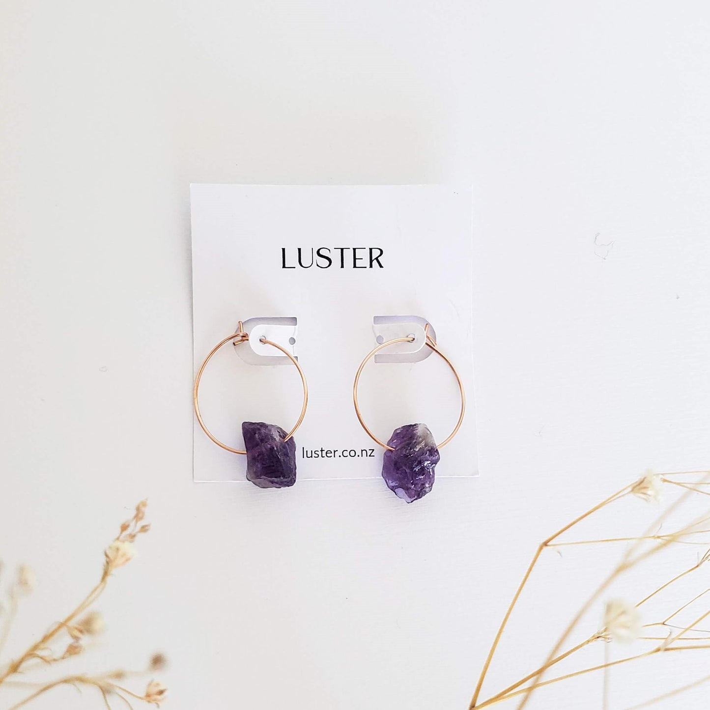 Limited Edition | Amethyst Rose Gold Filled Hoops