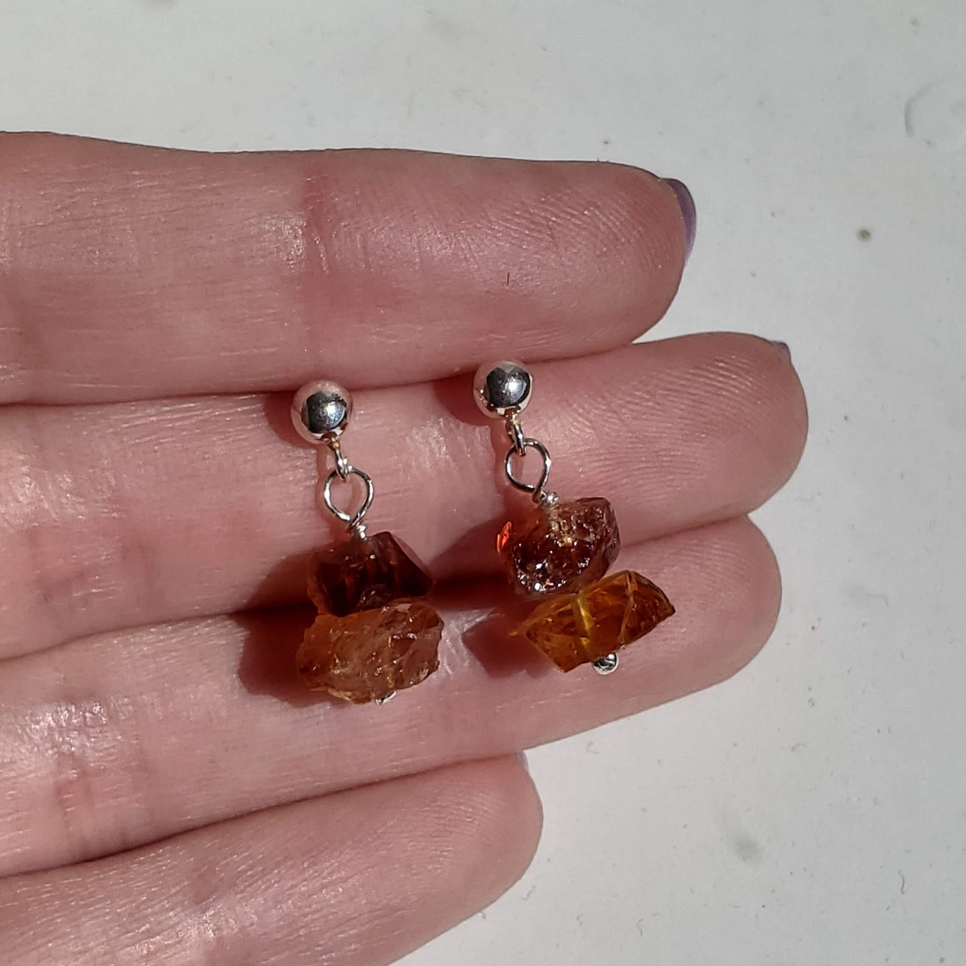 Citrine Sterling Silver Studs