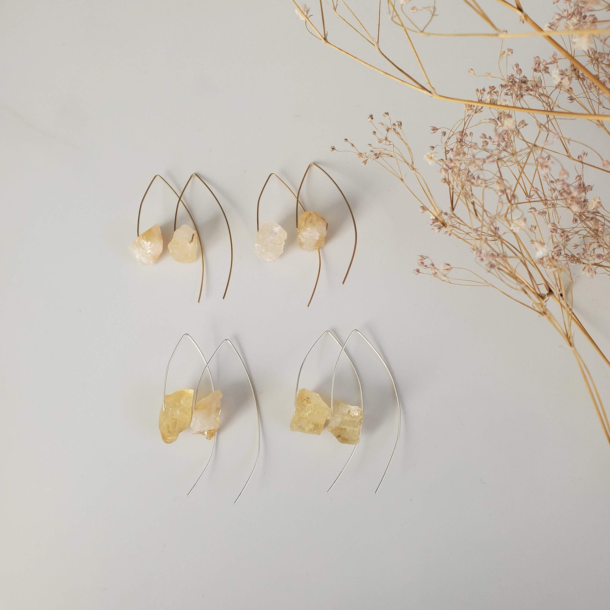 Citrine Gold Filled Hook Earrings