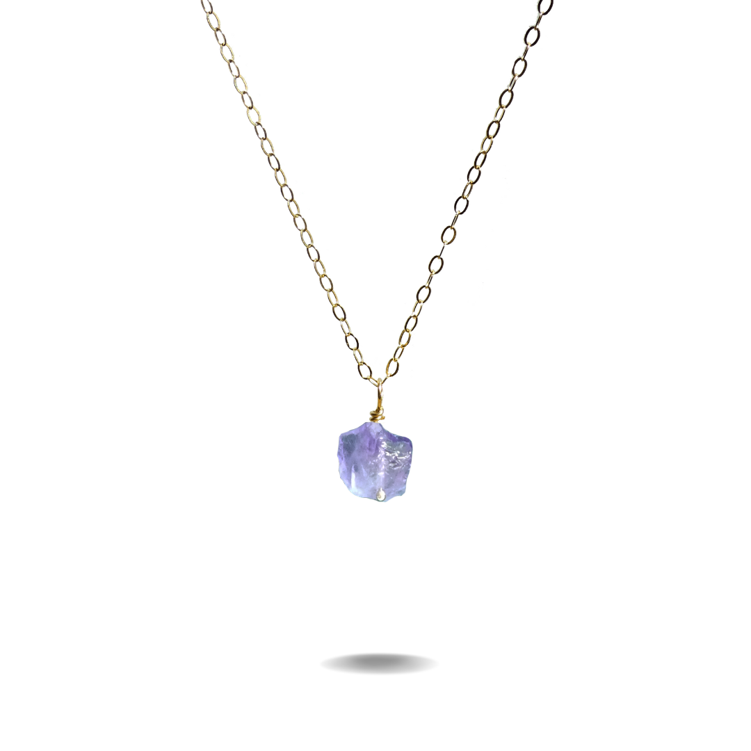 Gold Filled Amethyst Crystal Necklace