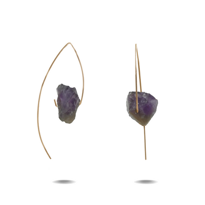 Gold Filled Amethyst Hook Earrings