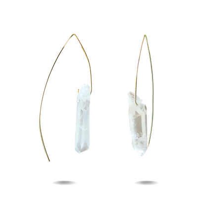 Quartz Point Gold Filled Earrings