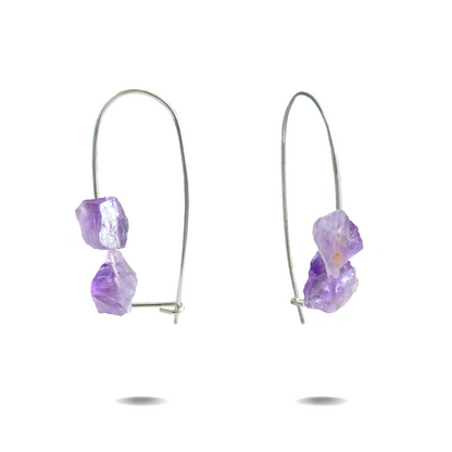 Sterling Silver Amethyst Drop Earrings